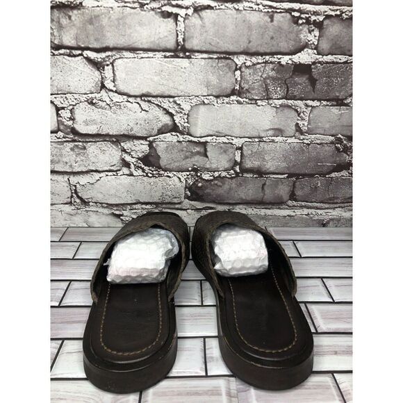 To Boot New York by Adam Derrick Brown Leather Slides Sandals Men Sz 8M US/41EU - Picture 8 of 16